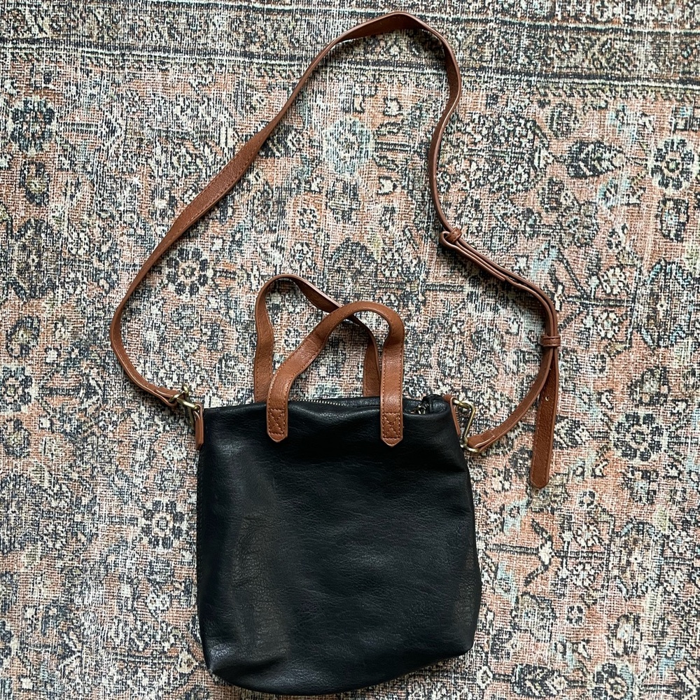 Francesca’s Antik Kraft Crossbody Bag, Black and Tan